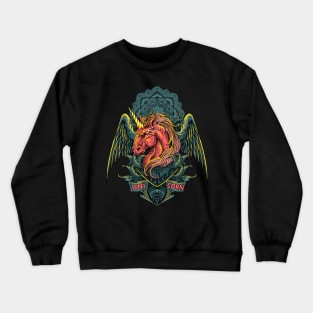 Unicorn Warrior Engraving Art Crewneck Sweatshirt